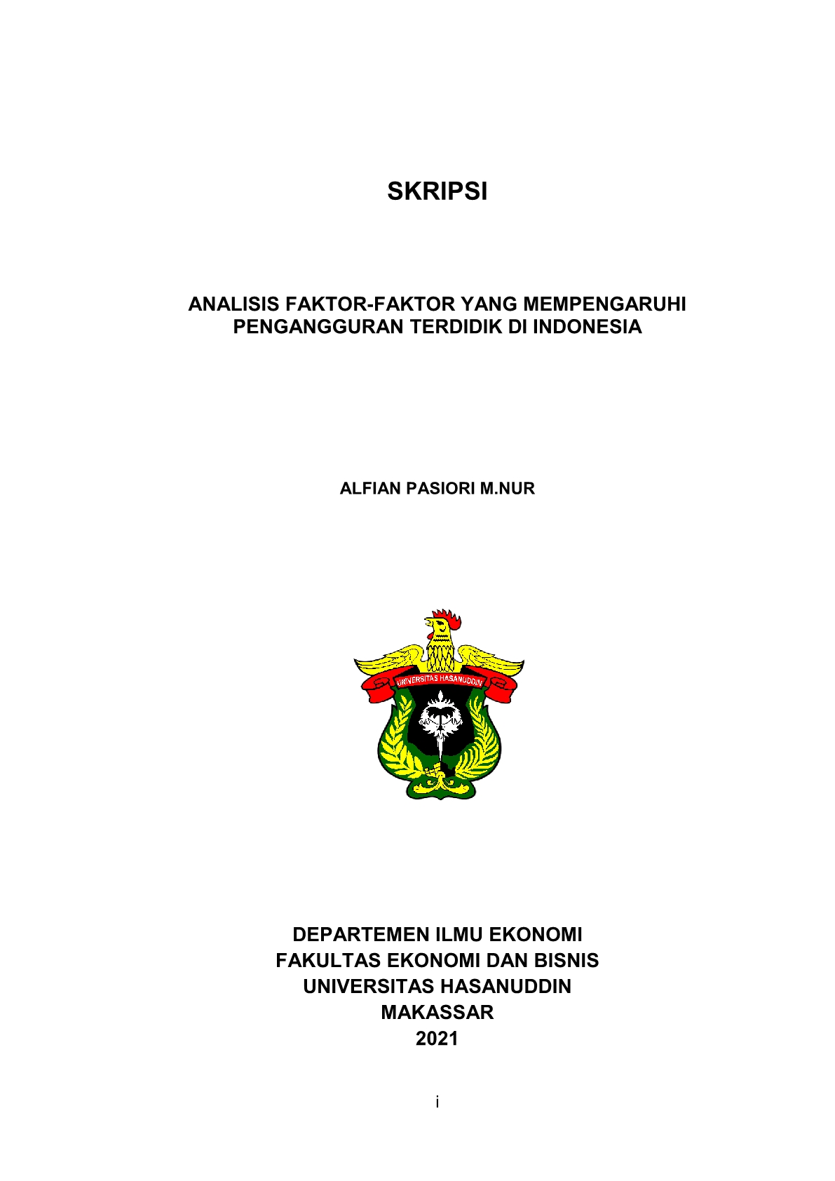 Analisis faktor  faktor yang mempengaruhi pengangguran terdidik di